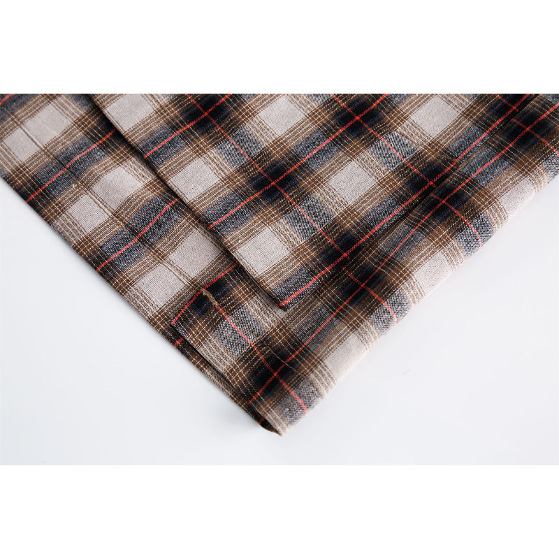 Classic check pattern work short-sleeved shirt