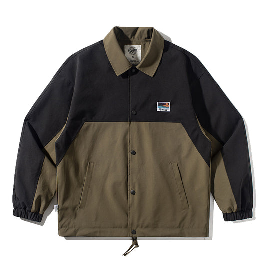 Retro mixed color loose casual jacket