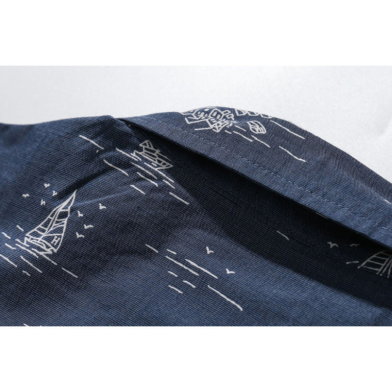 Casual all-over print aloha shirt