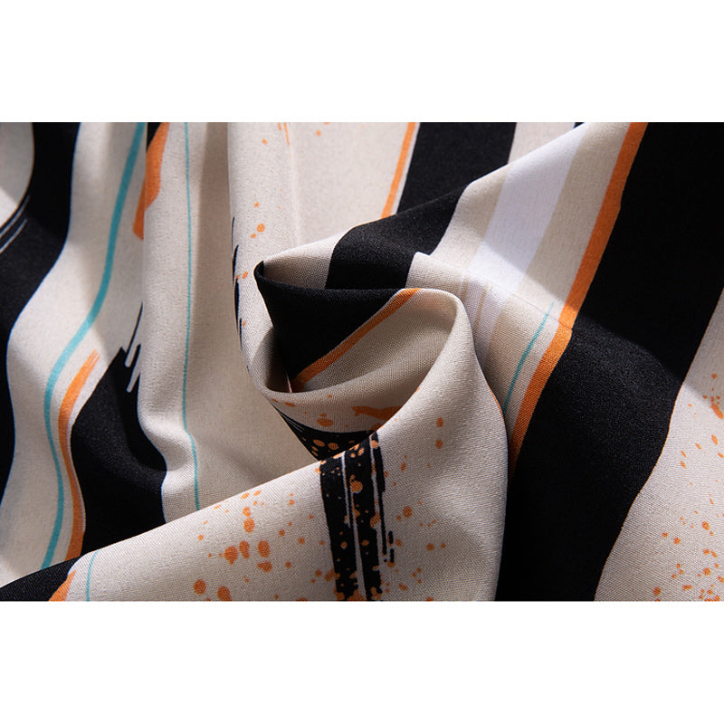Retro print short sleeve aloha shirt