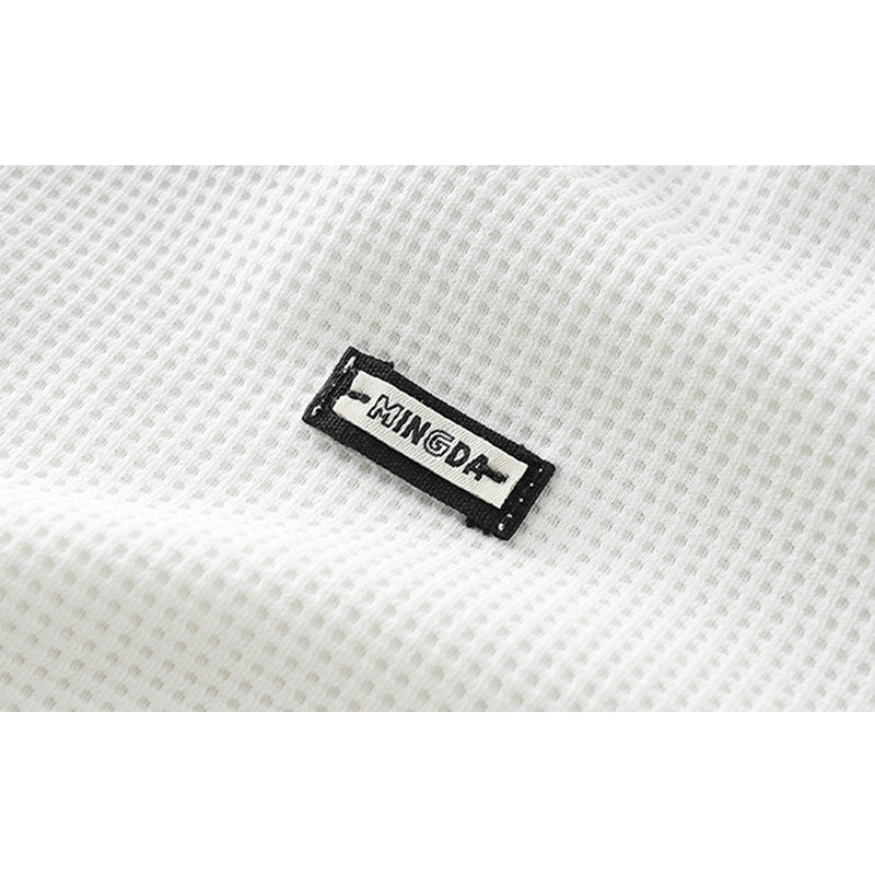 夏新作300g 3COLOR 無地ハーフジップワッフルTシャツ