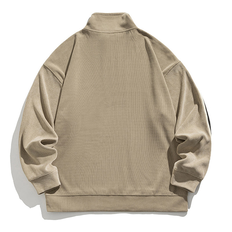 Fashionable stand-up collar zipper hoodie