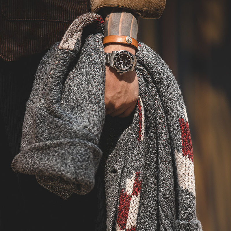 Navajo sweaterアメカジ エスニック風 へちまカラー ニットセーター