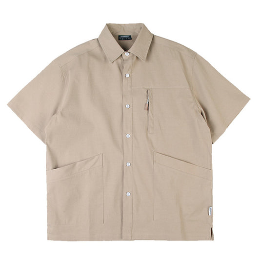 Cityboy Plain Pocket Retro Short Sleeve Shirt