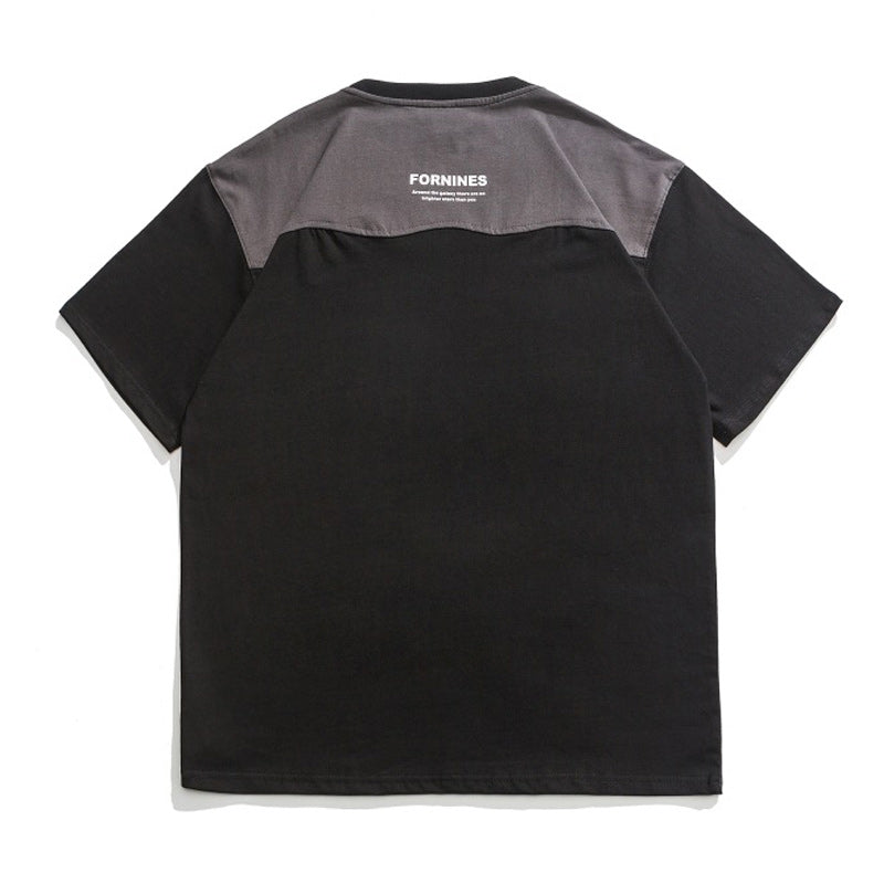 Switch pocket color combination short sleeve T-shirt