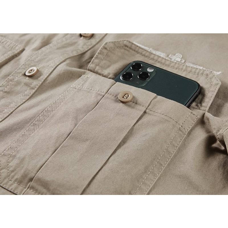 New Spring American Casual Embroidered Long Sleeve Shirt