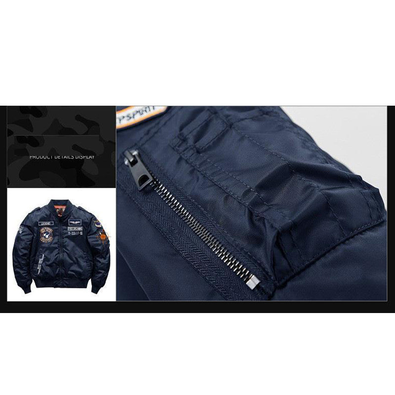 Printed Alphabet Thick Warm Padded Stand Collar Jacket