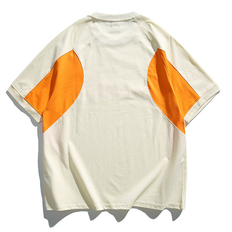 夏新作 250G 綿 切替 立体アルファベット Tシャツ