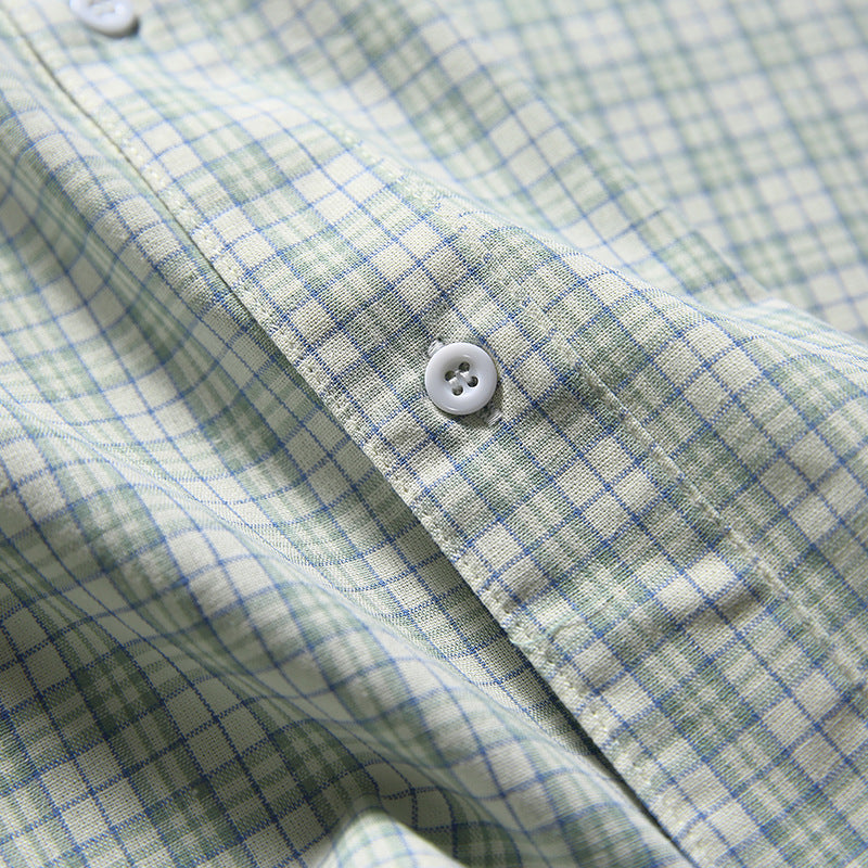 Spring New Arrivals 100% Cotton Check Long Sleeve Shirt