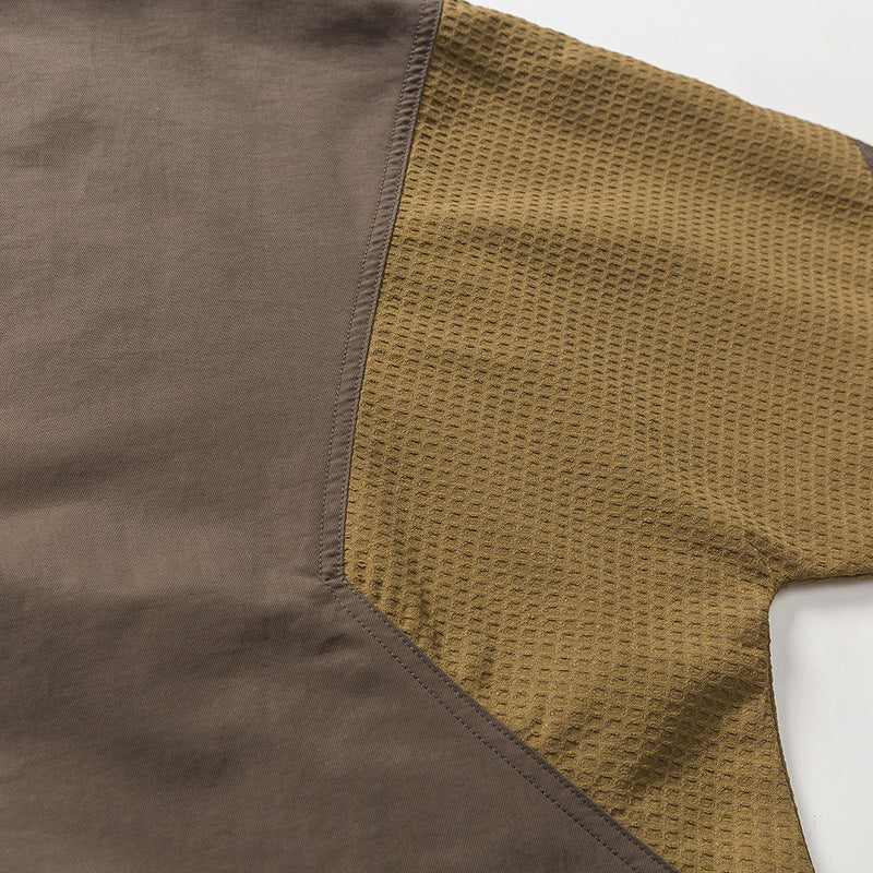 Loose-fitting stand-collar jacket