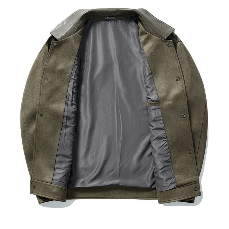 Suede PU switching skipper jacket