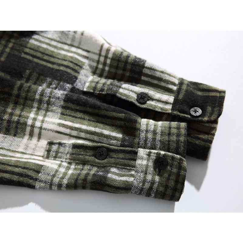 Color-coordinated checkered striped shirt