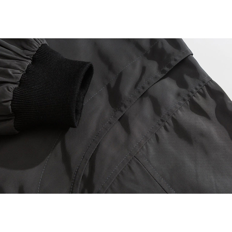 Corduroy neck large pocket jacket