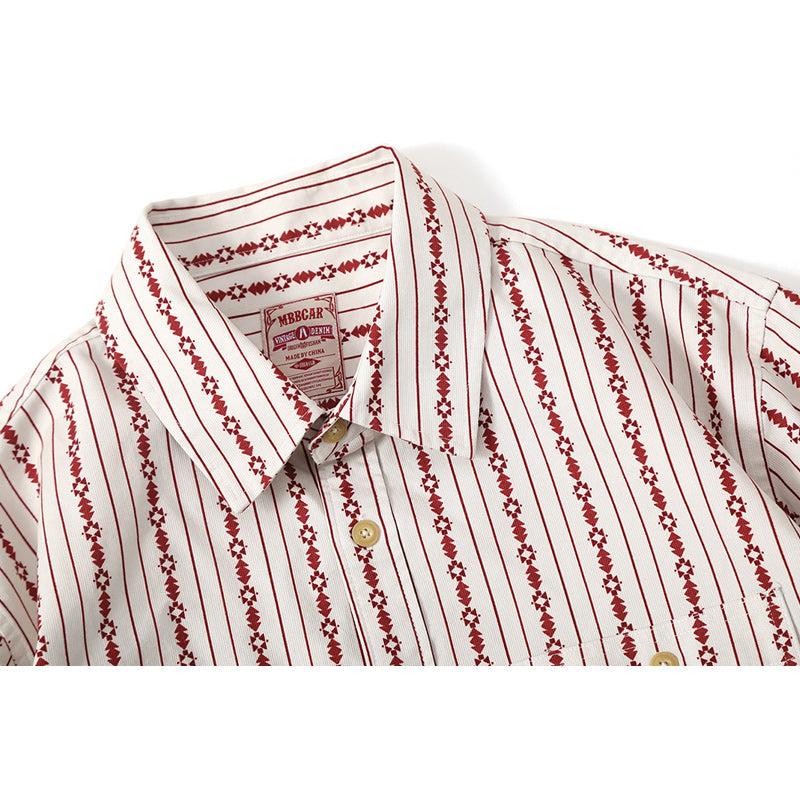 Navajo striped fine corduroy work shirt