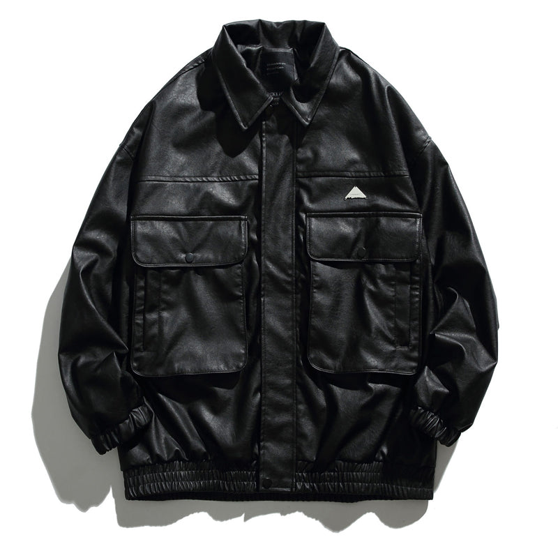 cityboy Cargo Men's Autumn Outdoor Leather Jacket, Waterproof and Windproof, for Commuting