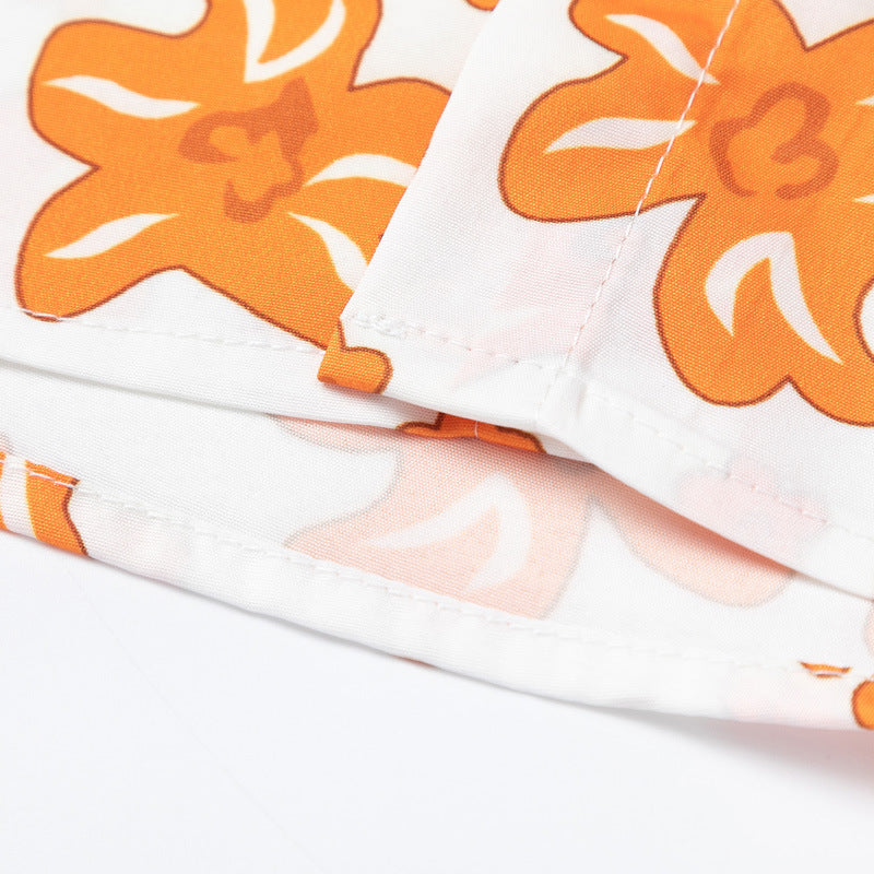New for summer: floral print short-sleeved shirt