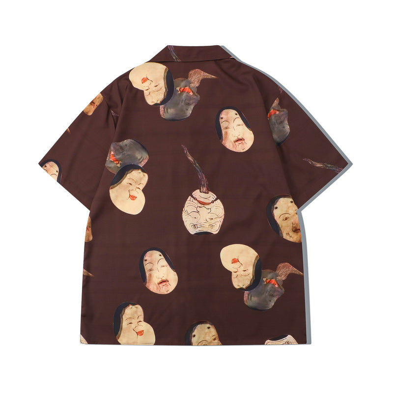 New summer print short sleeve shirt + shorts 2-piece set