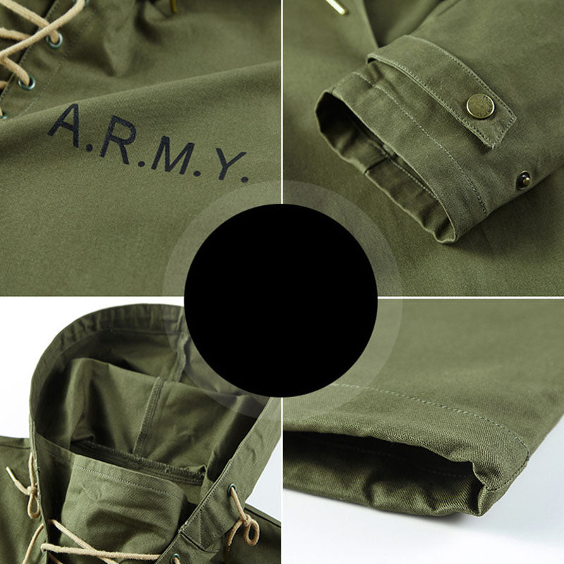 ARMY海軍防風フード付きスウエットパーカー
