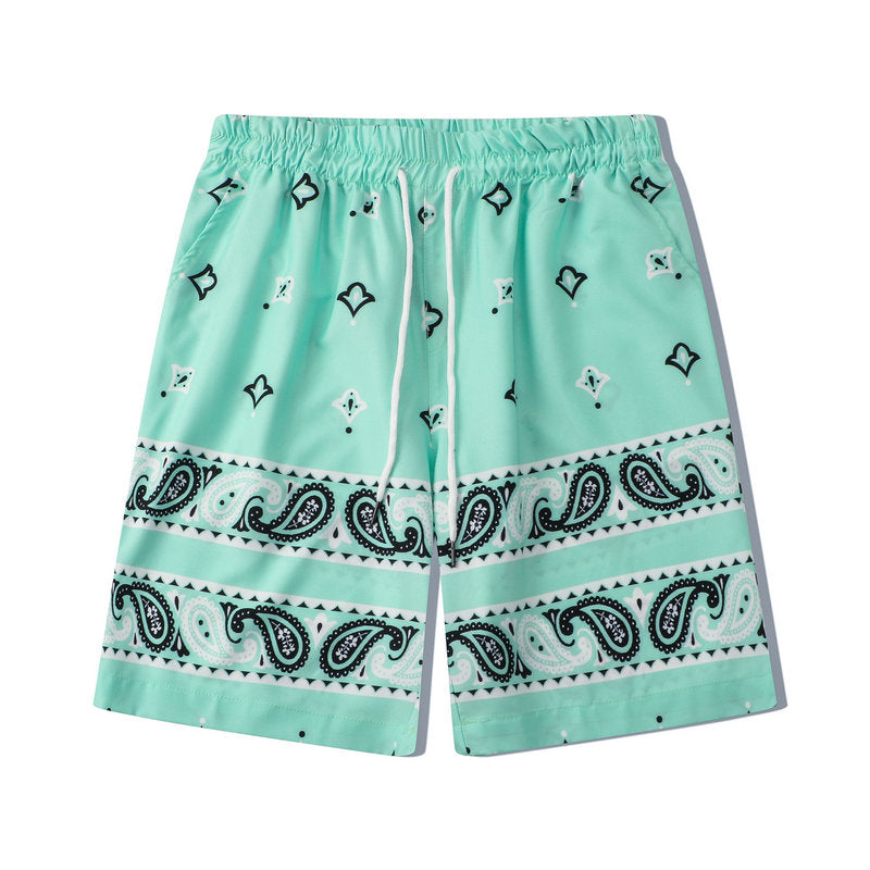 New Summer Cashew Nuts Short Sleeve Shirt + Shorts 2-Piece Set