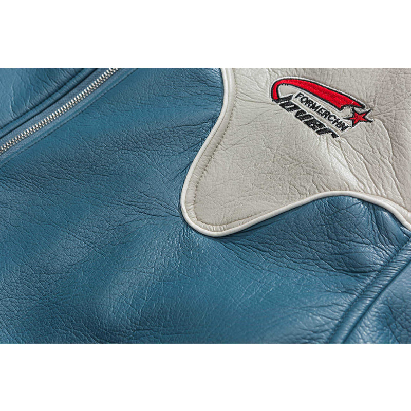 American casual embroidered retro PU jacket