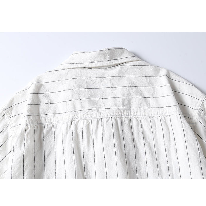 New summer border linen short sleeve shirt