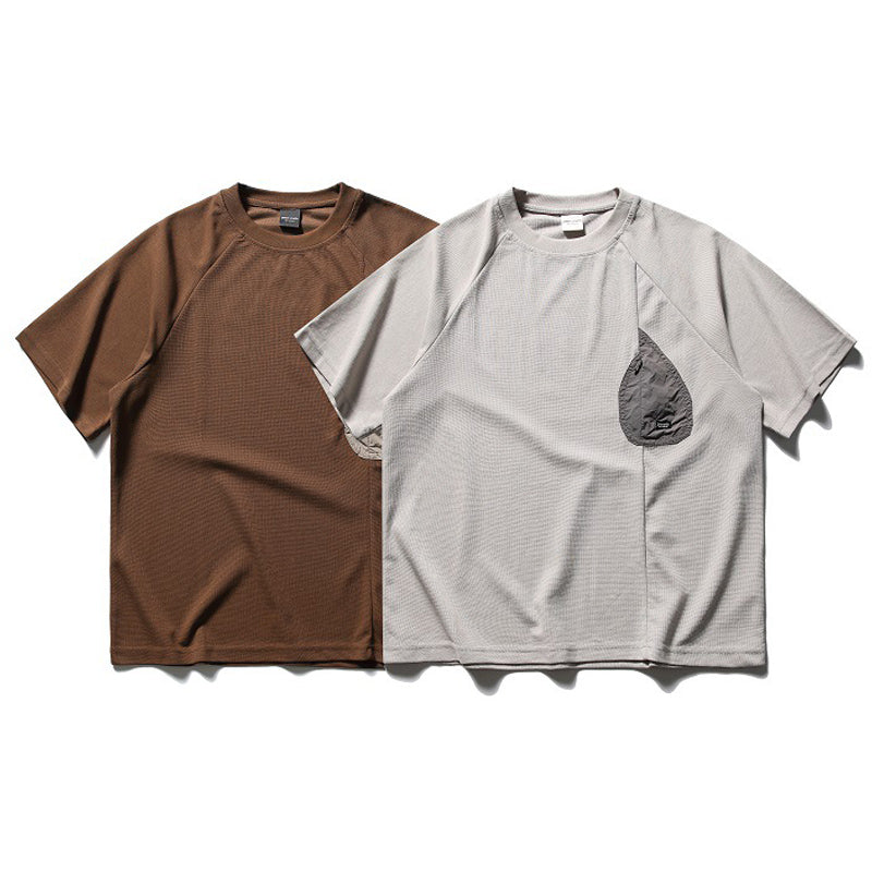 夏新作配色切替2色展開Tシャツ
