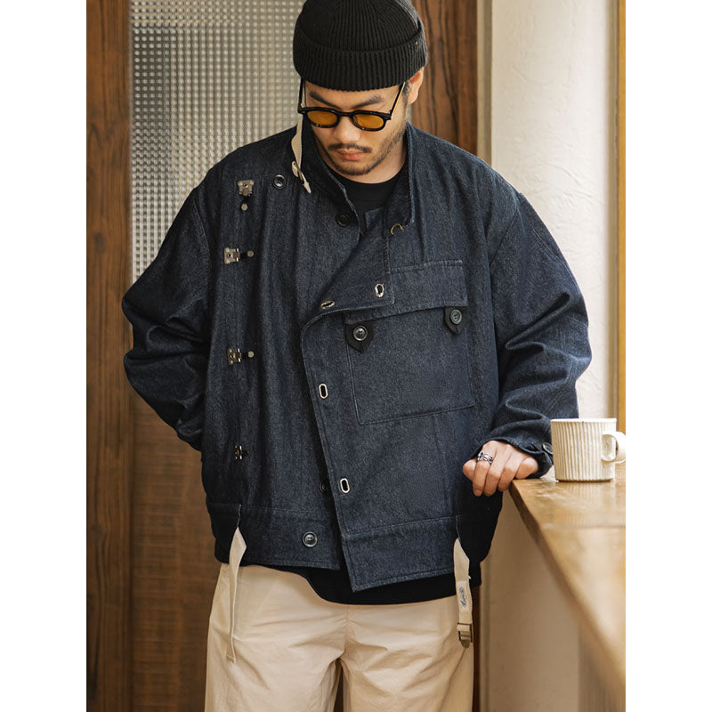 13oz Denim Swedish Army Motorcycle Denim Jacket