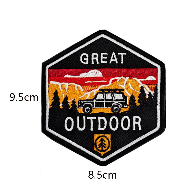 American casual retro embroidered fabric with 5 types of badges
