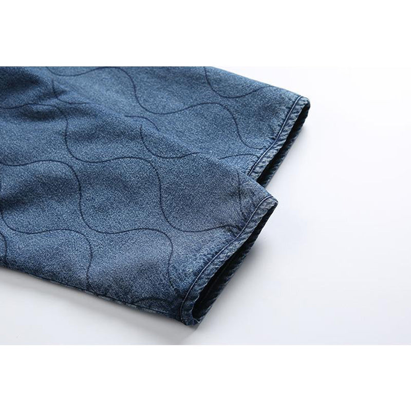American casual denim V-neck jacket