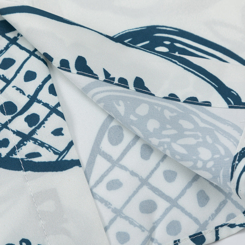 Botanical print short-sleeved shirt