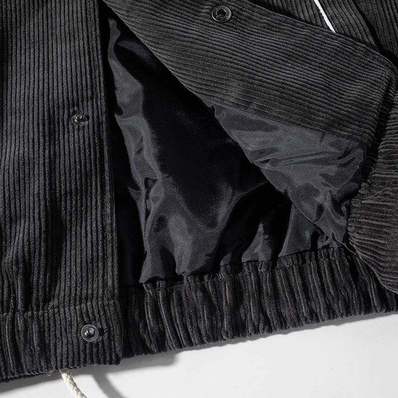Plain corduroy embroidered skipper jacket