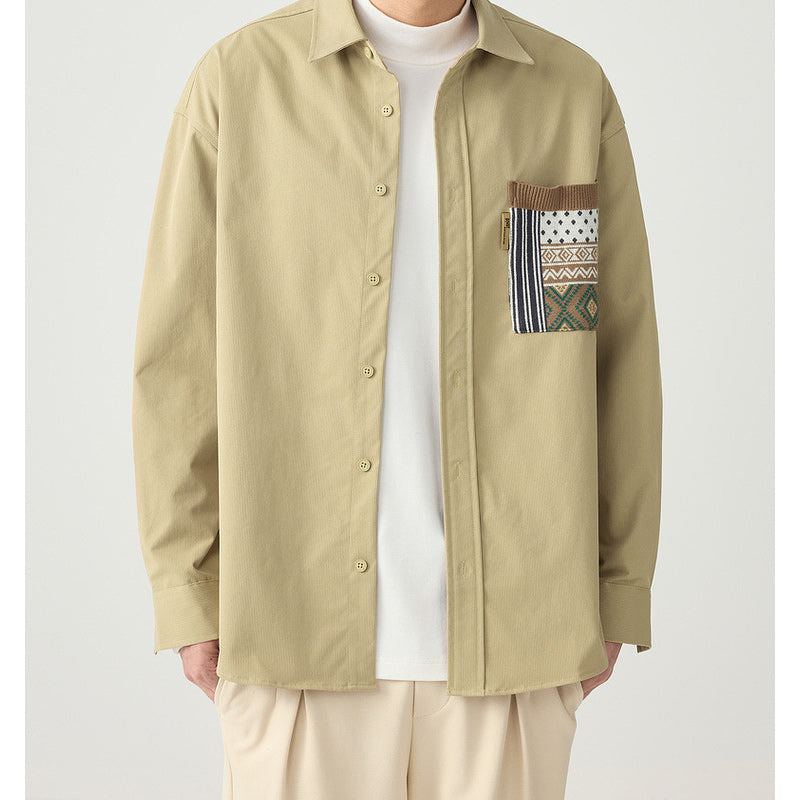 Fashionable pocket long sleeve shirt