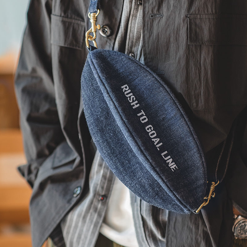 13.5 oz Denim Alphabet Side Bag