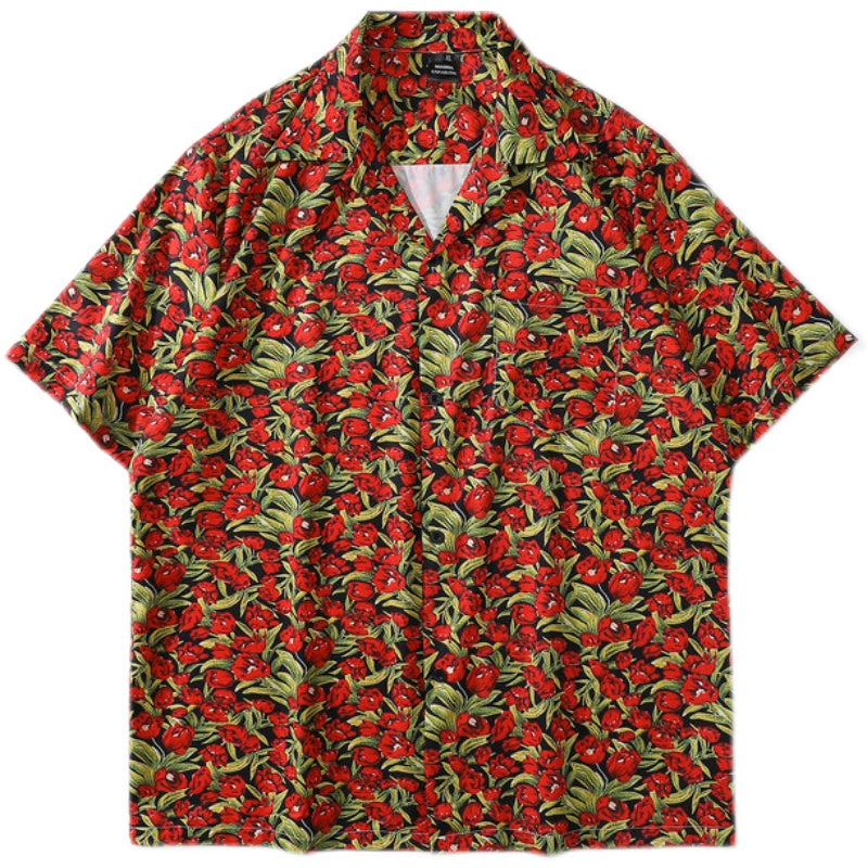 New for summer: floral print short-sleeved shirt