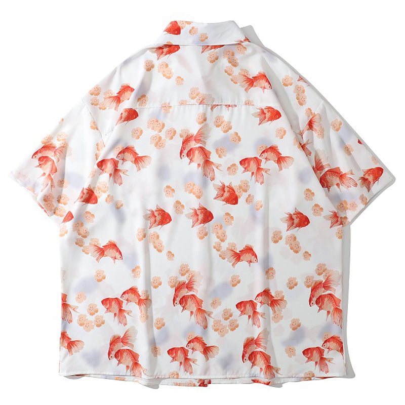 New for summer: Goldfish print short-sleeved shirt