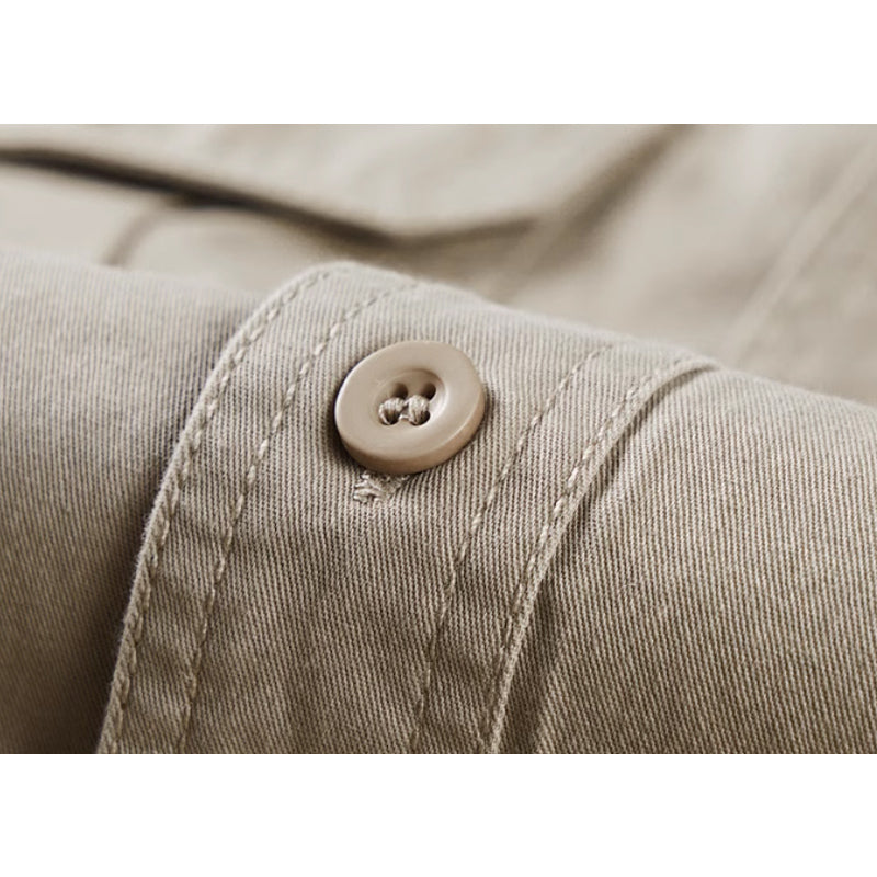 New Spring American Casual Embroidered Long Sleeve Shirt