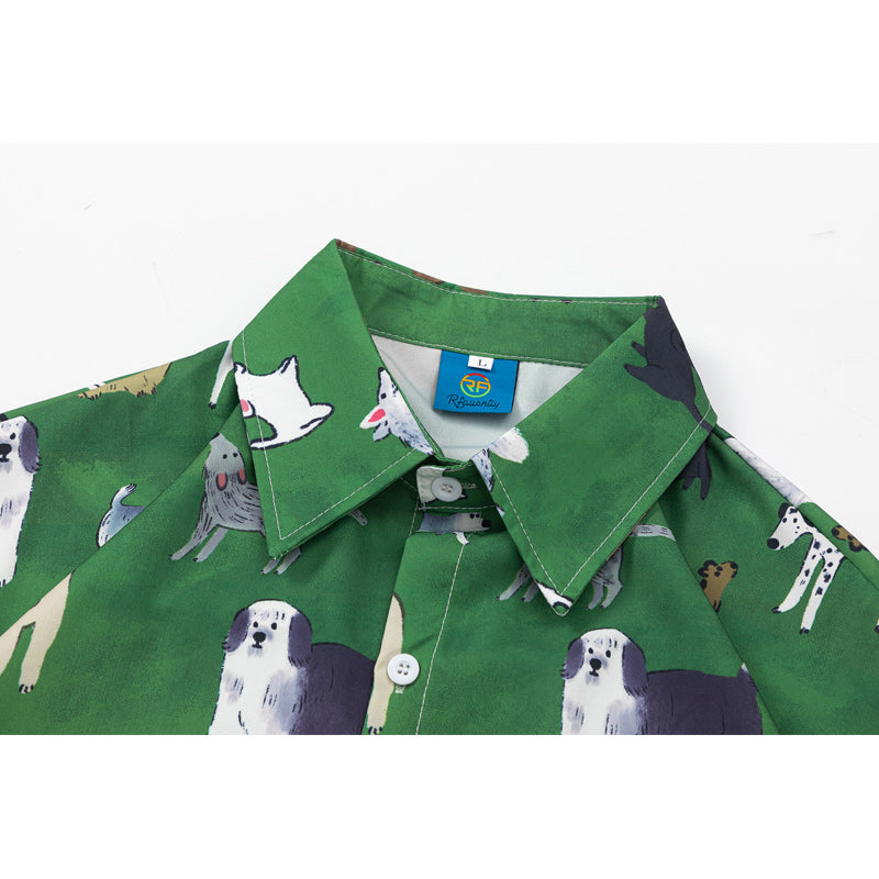 "Cute Animal" All-Over Print Short Sleeve Shirt