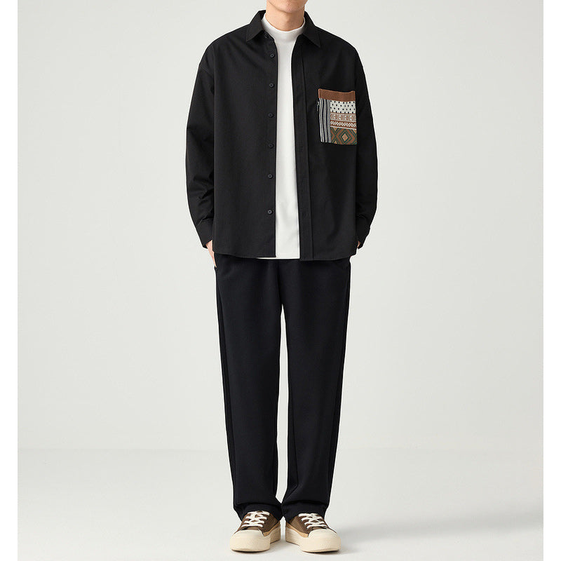 Fashionable pocket long sleeve shirt