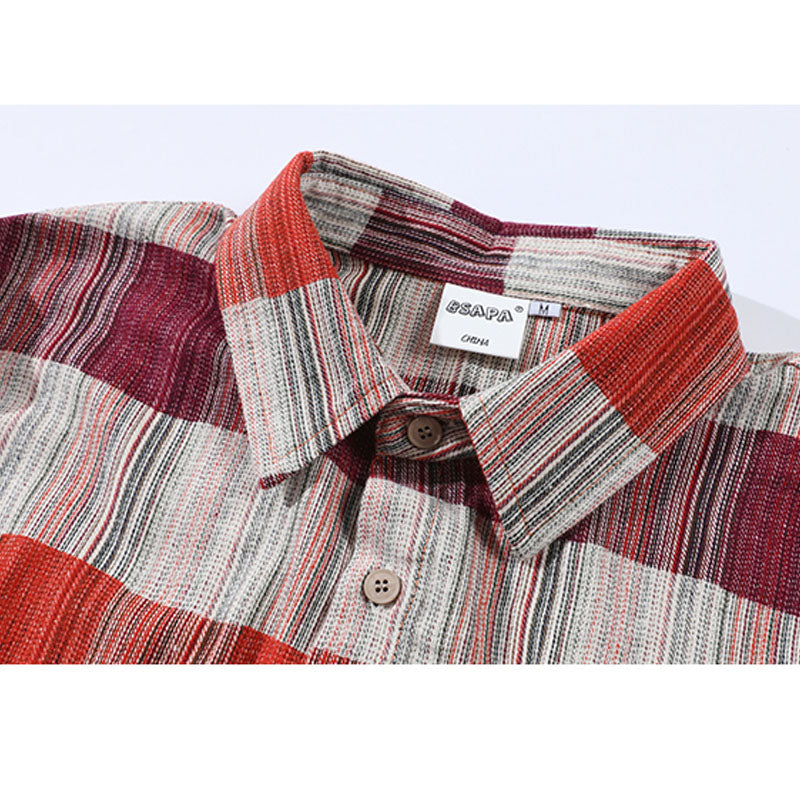 Jacquard colorful check long-sleeved shirt