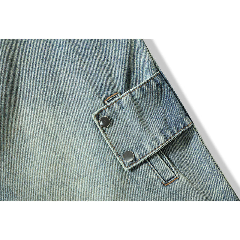 Denim Wash Zipper Vest