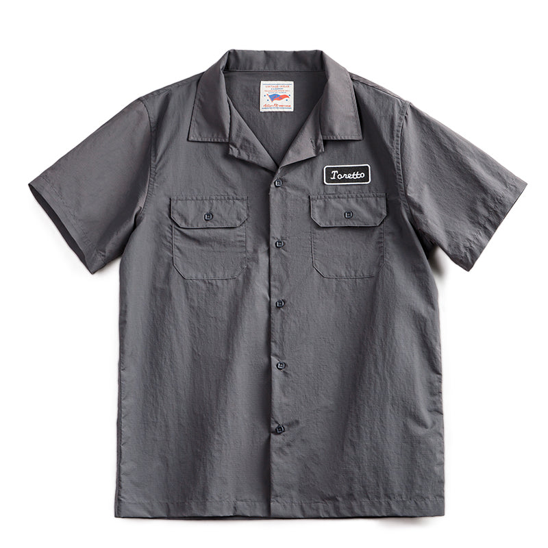 Embroidered tag double pocket work shirt