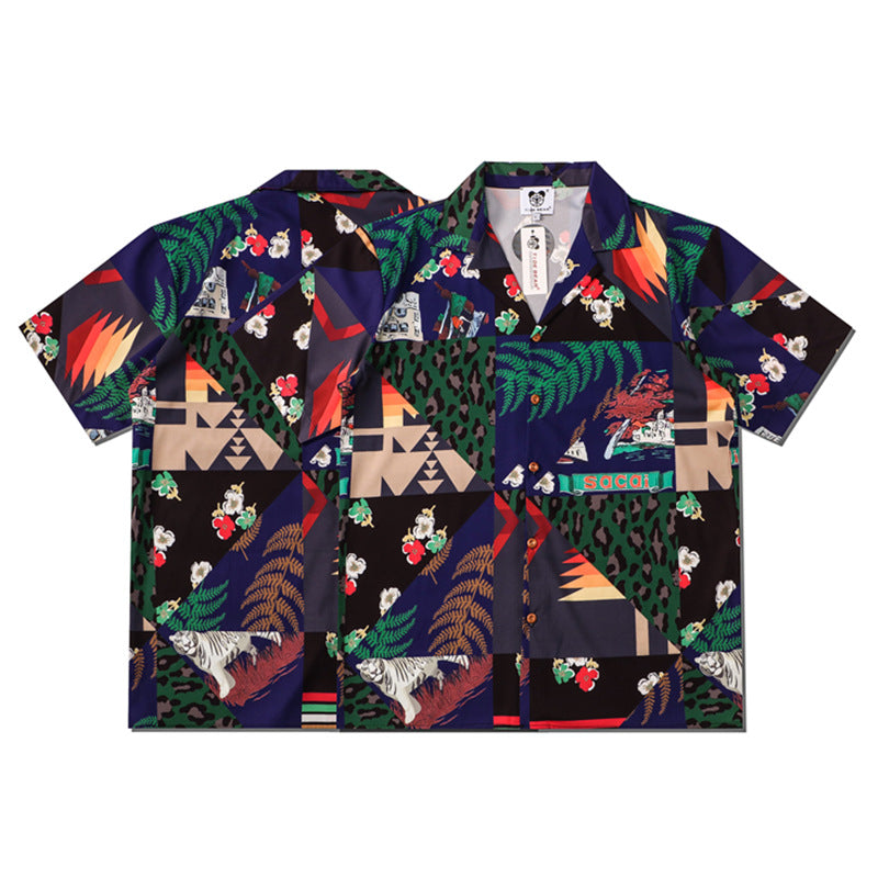 New for summer: Aloha-style jungle print short-sleeved shirt