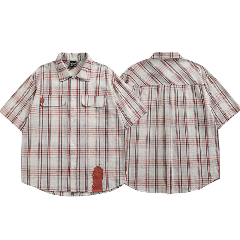 New summer multi-pocket short-sleeved work shirt