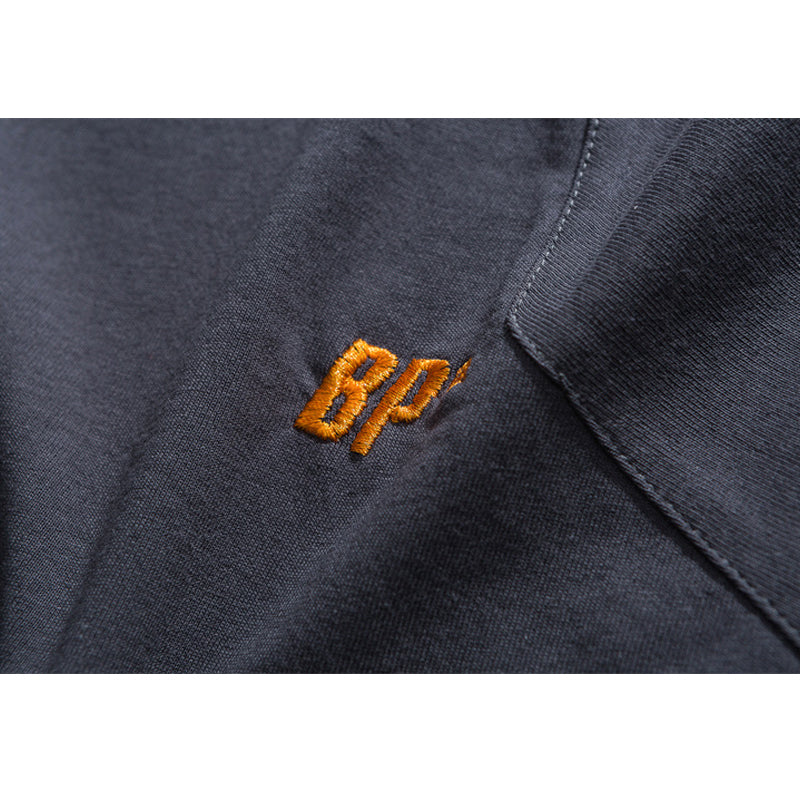 刺繡入り 不規則ステッチコットンTシャツ