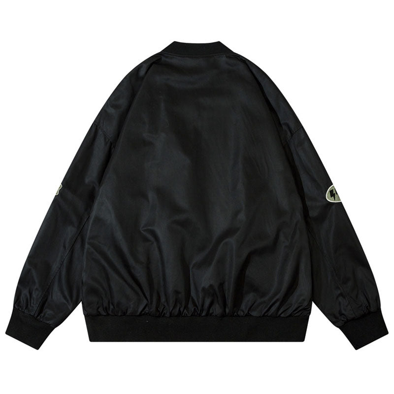 American casual embroidered alphabet flight jacket