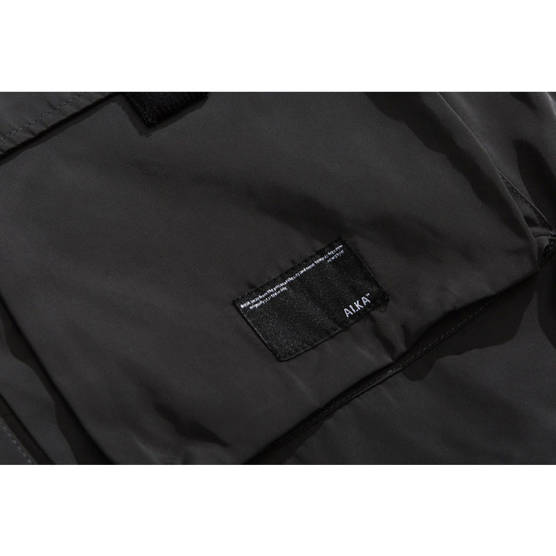 Corduroy neck large pocket jacket