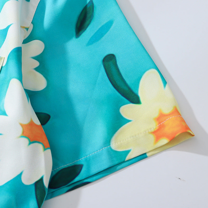 Aloha style floral print shirt in two colors