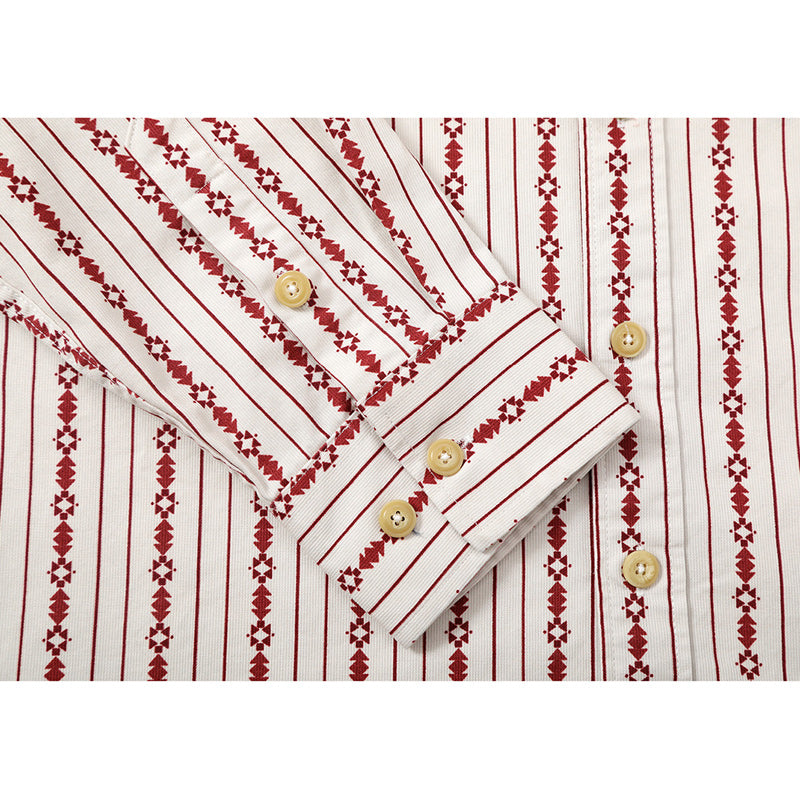Navajo striped fine corduroy work shirt