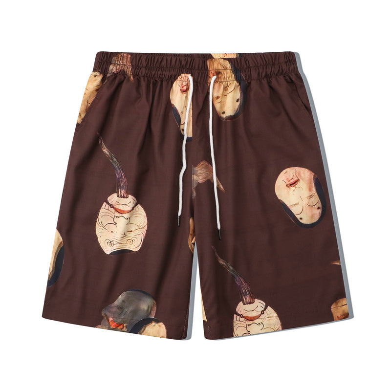 New summer print short sleeve shirt + shorts 2-piece set