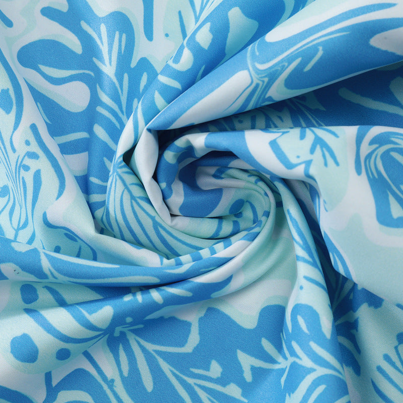 New summer leaf print short sleeve shirt